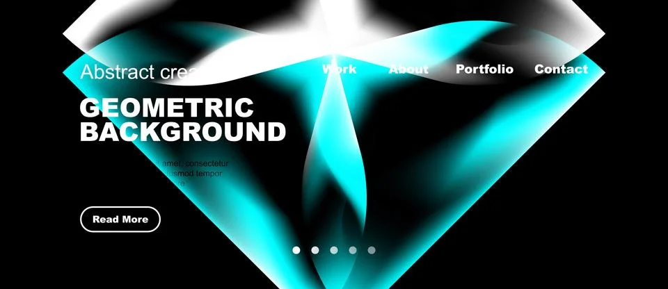 Bright geometric background features diamond shape, teal hues, white lines... Stock Illustration