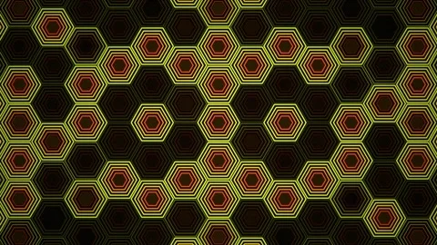 Bright geometric hexagon pattern on a dark background at night 库存影片 332908697