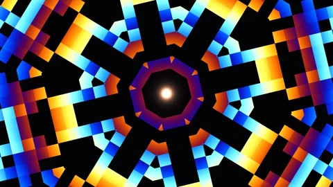 Bright geometric pattern on a black background Stock Footage 338024575
