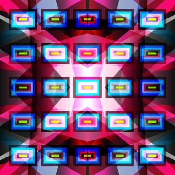 Bright geometric pattern on a dark background Illustrazione stock