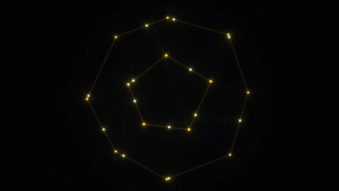 Bright geometric pattern with glowing points on a dark Stock Footage 338190102
