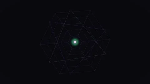 Bright geometric pattern with hexagonal shapes and light effect Stock Footage 336995220