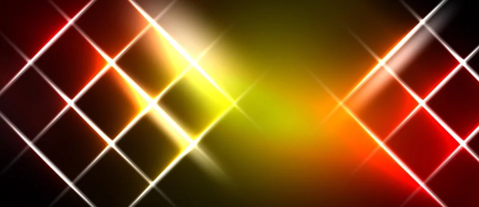 Bright geometric pattern. Red, yellow, orange hues dominate. Lines create 스톡 일러스트