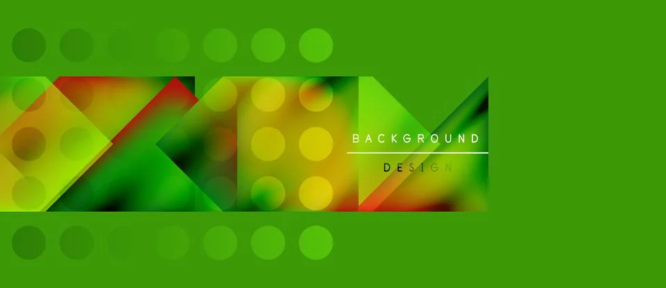 Bright geometric pattern. Vivid colors blend, creating modern design. Circles, Stock Illustration