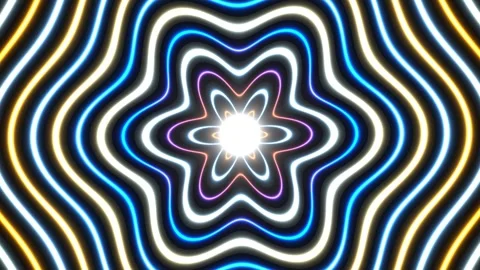 Bright geometric patterns with glowing lines in swirling Stock Footage 339104794