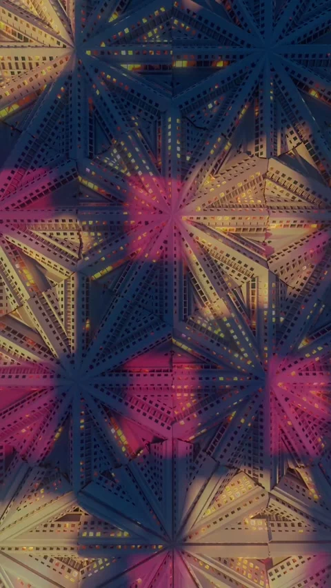 Bright geometric patterns move Stock Footage 309853959