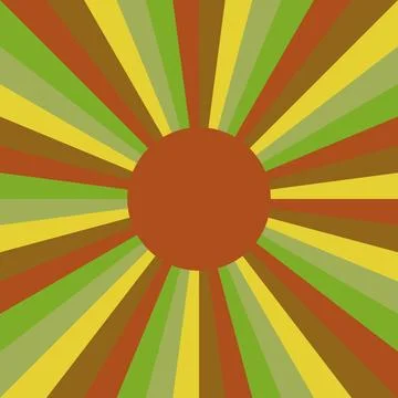 Bright geometric radial pattern with gradient red and yellow rays Stock Illustration