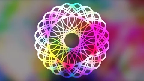 Bright Geometric Rainbow Illusion Pattern Projection Stock Footage 115651330