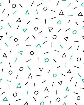 Bright geometric seamless background, 80s, 90s style Illustrazione stock