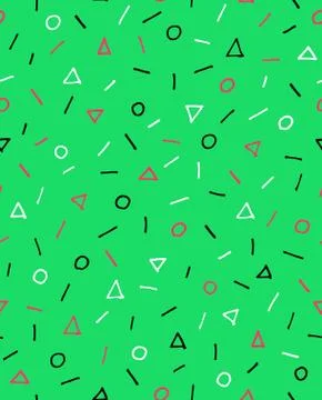 Bright geometric seamless background, 80s, 90s style Illustrazione stock