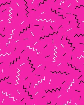 Bright geometric seamless background, 80s, 90s style 库存插图