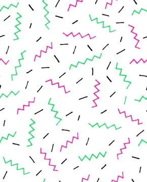 Bright geometric seamless background, 80s, 90s style Stock Illustration