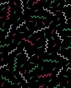 Bright geometric seamless background, 80s, 90s style Stock Illustration