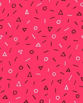 Bright geometric seamless background, 80s, 90s style Stock Illustration