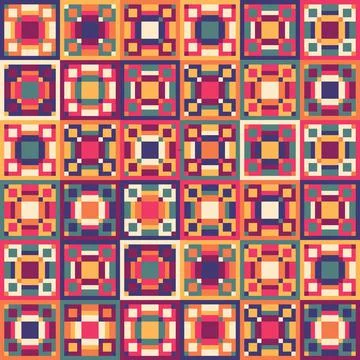 Bright geometric seamless pattern with diamonds and stripes イラスト素材