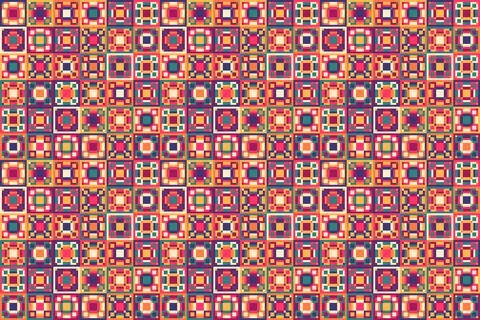 Bright geometric seamless pattern with diamonds and stripes Stockillustratie