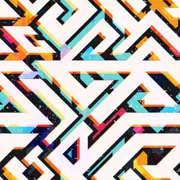 Bright geometric seamless pattern Stock Illustration