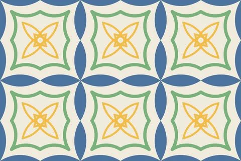 Bright geometric seamless pattern. Mosaic color ornament print. Tile trendy.. Illustrazione stock