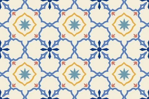 Bright geometric seamless pattern. Mosaic color ornament print. Tile trendy.. Illustrazione stock