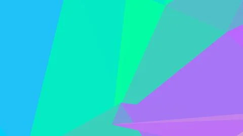 Bright geometric shapes form overlapping polygons in cyan blue green and purp Stock Illustration