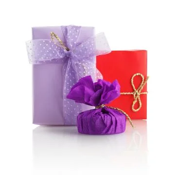 Bright gift boxes Stock Photos