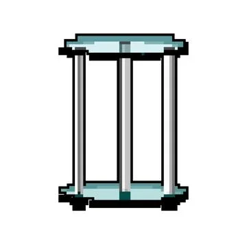 Bright glass table game pixel art vector illustration Stock-Illustration