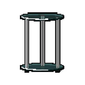 Bright glass table pixel art vector illustration Stock-Illustration