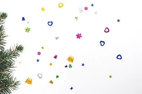 Bright glitter multi colored confetti Foto stock