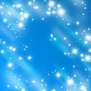 Bright glitters on a soft blue Stock Photos