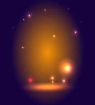 Bright glow on a dark background for displaying objects, empty space for desi Stock Illustration