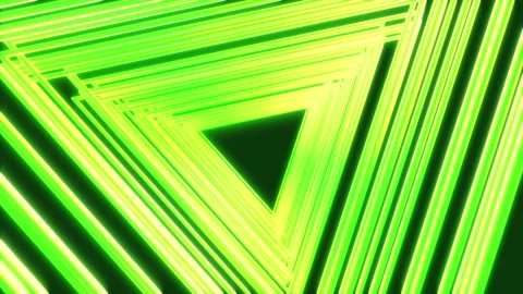 Bright glow neon light triangles on black color. Stock Footage 118854359