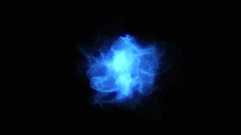 Bright glowing abstract energy motion. Blue energy blob of shiny particles Stock Footage 304152543