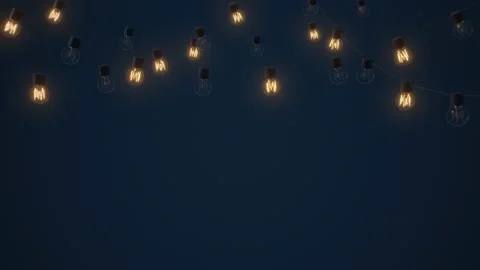 Bright glowing, blinking, shining string lights. Decorative lights Stockbeeldmateriaal 164876538