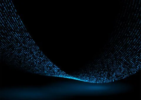 Bright glowing blue minimal dotted waves abstract background 스톡 일러스트