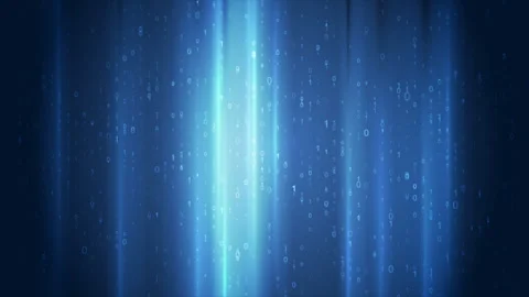 Bright glowing blue tech motion background with binary code numbers Vídeos de archivo 268802348