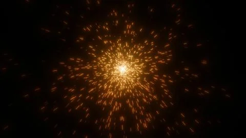 Bright glowing circle of flying sparks particles. Fireworks like background Stock Illustration