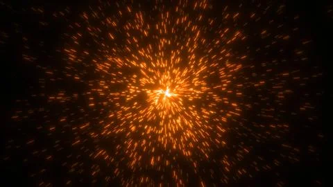Bright glowing circle of flying sparks particles. Fireworks like background Stock Illustration