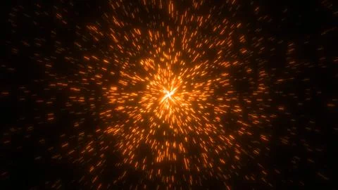 Bright glowing circle of flying sparks particles. Fireworks like background Stock Illustration