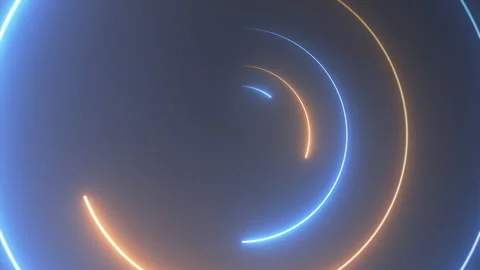 Bright glowing circle shapes motion. Blue and yellow colors. 스톡 동영상 142315232