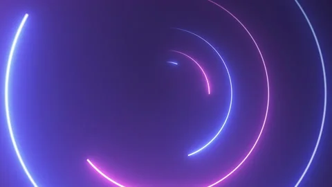 Bright glowing circle shapes motion. Blue and pink colors. Futuristic footage. 스톡 동영상 142315260