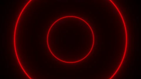 Bright glowing circle shapes motion. Red colors. Futuristic footage Stockbeeldmateriaal 143674788