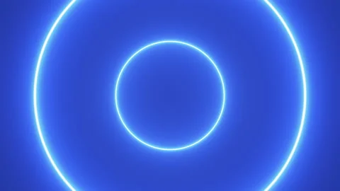 Bright glowing circle shapes motion. Blue colors. Futuristic footage. Video stock 143675206