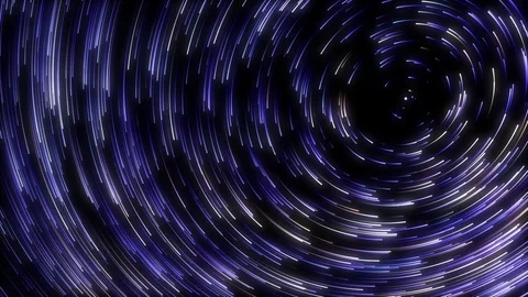 Bright Glowing Comet Star Trails Over Black Background - 3D Animation Stock Footage 104725518