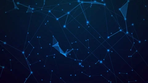 Bright glowing dots, triangles and lines geometry technology background Stock Footage 255826407