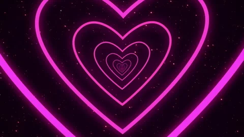 Bright glowing endless heart tunnel in the Universe. Pink hearts Stock-Footage 249811204