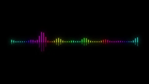 Bright glowing equalizer animation. Visualization of recording and playback Stock Footage 270232246