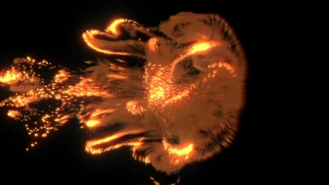 Bright glowing fire elements flow in this animation. Stock Footage 110608308