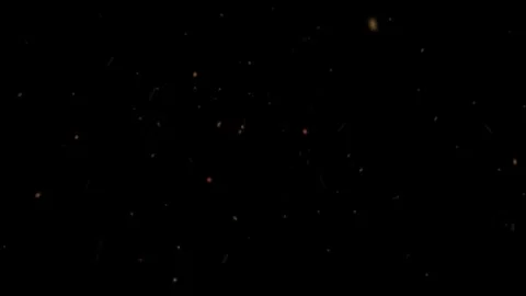 Bright glowing fire particles rising fast in a fiery sky with smoke Stock Footage 302205832