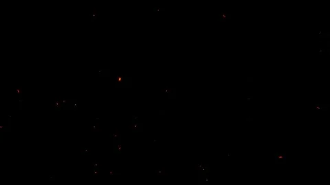 Bright glowing fire particles rising fast in a fiery sky with smoke Vidéo 302205853