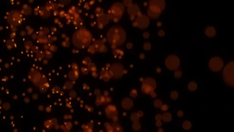 Bright glowing fire particles rising fast in a fiery sky with smoke Stock-Footage 302205891